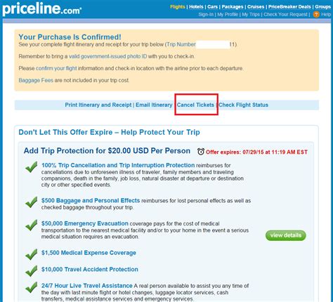 priceline ticket